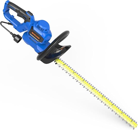 GARCARE 24-Inch Hedge Trimmer Corded 4.5 Amp Electric Cutter Lightweight