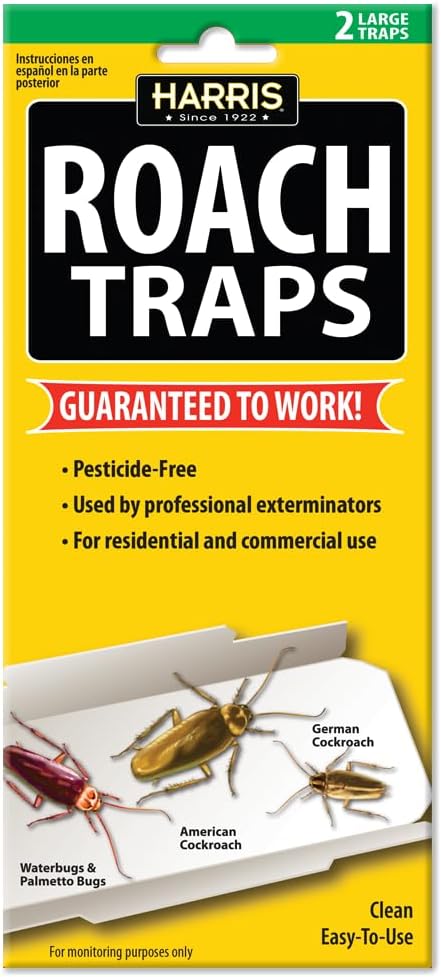 Harris Roach Glue Traps, 2-Pack, for Residential and Commercial Use