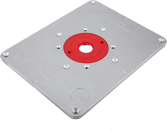 Aluminum Alloy Router Table Insert Plate with Plastic Router Insertion and Install Screws for Woodworking Bench, 300mm x 235mm x 9.5mm