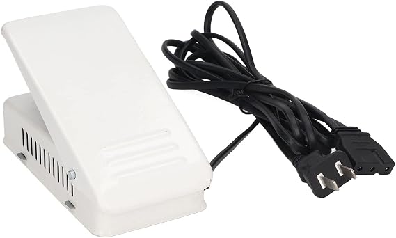 GLOGLOW Stainless Steel Non-Slip Sewing Machine Foot Pedal, Universal 2.5A Foot Control Pedal for Home Sewing Machine, Replacement Part, 10V US Plug