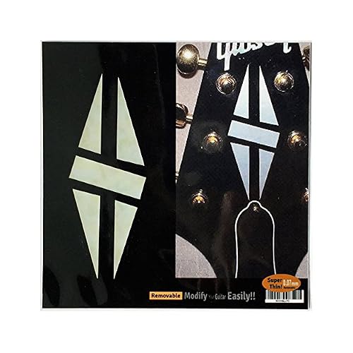Inlay Stickers for Guitar Headstock - Diamond Hatch (2pcs Set) - White Pearl H-111DH-WT-SET