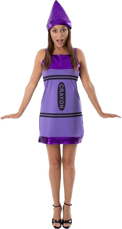 Women's Purple Crayon Costume Dress - Medium