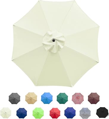 Patio Umbrella 10 Ft Replacement Canopy for 8 Ribs - 300D UV Protective And Water Resistant Patio Canopy - Premium Quality Replacement Canopy Cover