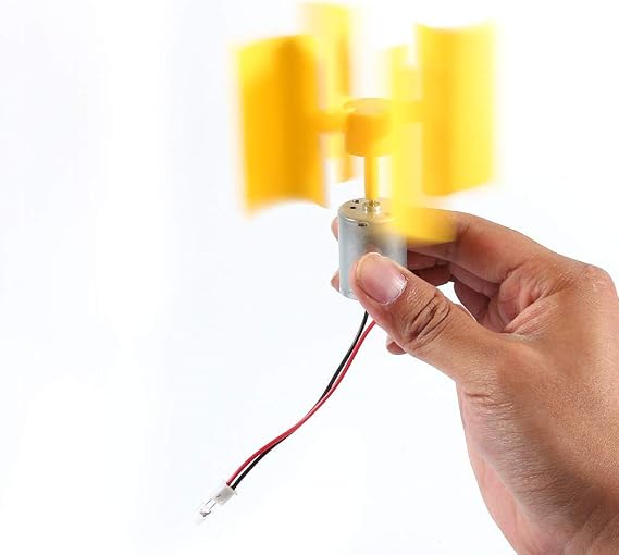Vertical Wind Turbine Generator - Micro Wind Turbine Model Set - Motor Blades - Small Motor - DIY Science Model Experiment Kit for Children Learning and Teaching at Home