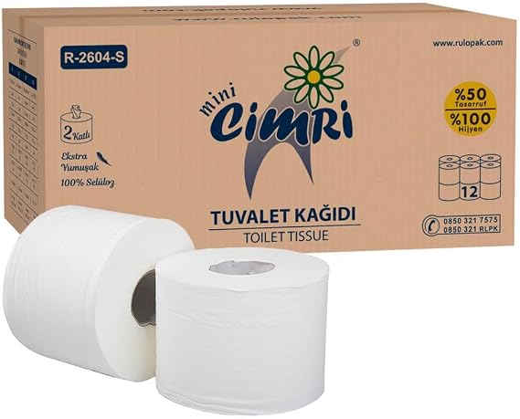 Rulopak Mini Cimri Tuvalet Kağıdı 2 Katlı 95 m 5 kg - 12 Adet (300115)