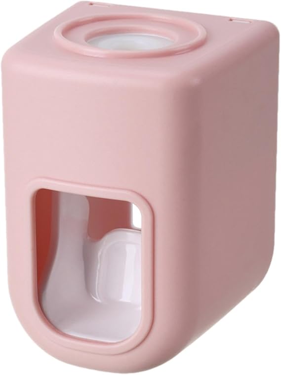 Wall Toothpaste Dispenser - Non-Punching Bathroom Toothpaste Dispenser, Automatic Toothpaste Squeezer For Kids And Adult, Pink