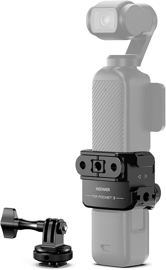 NEEWER Pocket 3 kafes ve aksiyon kamerası adaptörü, DJI Osmo Pocket 3 & Action 2 manyetik montaj ile uyumlu, alüminyum alaşım Gimbal Rig 1/4 inç dişli Cold Shoe, aksesuar genişletmesi için, AC009 PRO