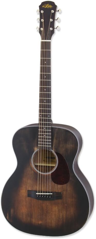Aria Delta Player 6 String Acoustic Guitar, Muddy Brown Matte Finish,#34;OM" Orchestra Model (ARIA-101DP)