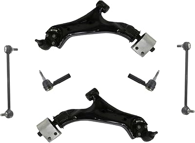 Lower Control Arms W Bjs Outer Tie Rods & Links for Chevy for Equinox 2010-2016,for GMC for Terrain 2010-2016 Bolt-on,Chassis Mount,Screw-on-Mounting Style