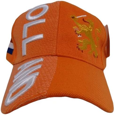 Holland Netherlands Country Letters Flag Orange Hat Cap 3D Embroidered