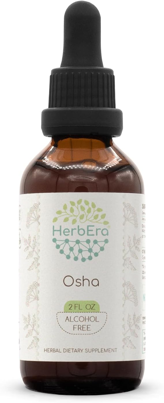 HerbEra OSHA B60 Alcohol-Free Herbal Extract Tincture, Concentrated Liquid Drops Natural (Bear Root, Indian Parsley, Ligusticum porteri) (2 fl oz)
