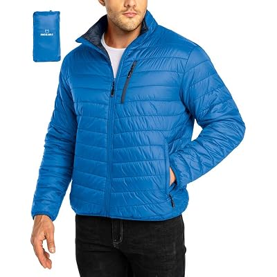 33000ft Mens Quilted Jacket Lightweight Transition Jacket in Down Jacket Look Winter Jacket for Men Lined with Pockets Packable for Leisure Hiking Travel Lightweight Buffer Jacket