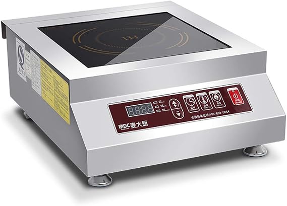 5000W Commercial Induction Cooktop 220V Electric Induction Cooker Stainless Steel Stove Countertop Burner Hot Plate with Digital Display Panel (Rotary Switch)