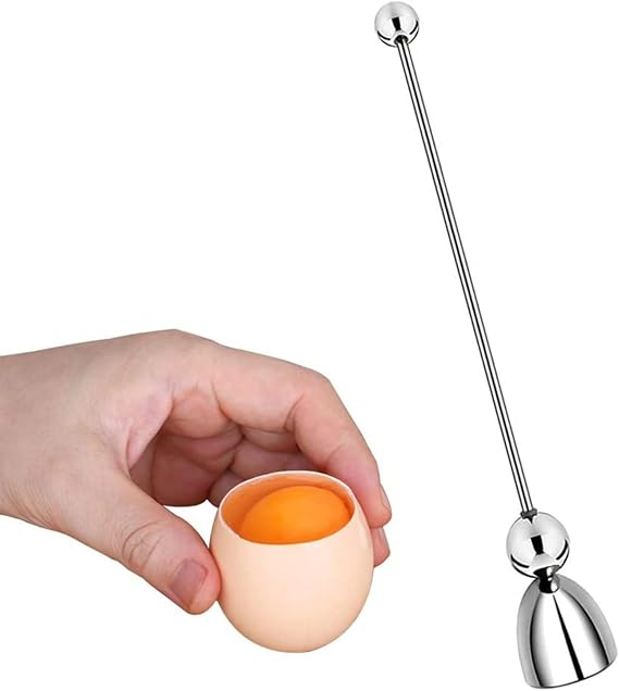 Egg Shell Remover, Egg Opener, Stainless Steel Egg Cracker Topper, Eggshell Cutter, Stainless Steel Kitchen Tool, for Soft-Boiled Eggs and Egg Crackers