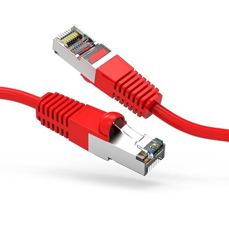 FireFold Cat5E Shielded Ethernet Patch Cable Red 100ft - Internet Cable Snagless Boot Network Wire - High Speed Ethernet Patch Cable 350MHz FTP Cord - 4 UTP 24AWG Stranded Pure Copper Wire