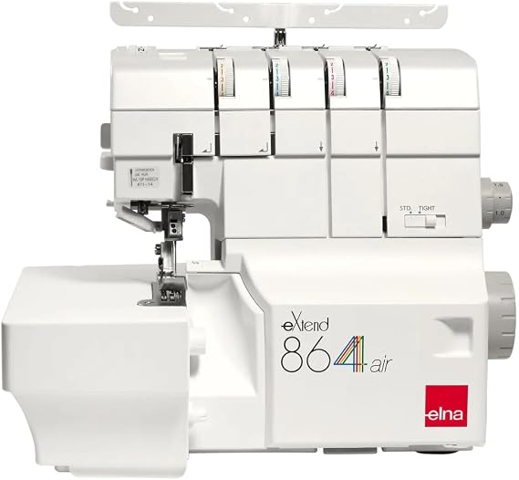 Elna Extend 864 Air Thread Serger with 8-peice feed dog system, 2/3/4 Strand Overlocking, Easy Threading with Air-Powered Thread Paths, Differential Feeding and 1,300 SPM