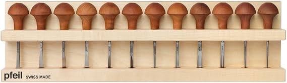 LS 12 Pfeil Set of 12 tools lino and block cutter linden wood stand