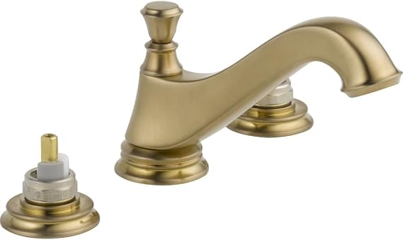 Delta Faucet 3595LF-CZMPU-LHP Cassidy Two Handle Low-Arc Widespread Bathroom with Metal Pop-Up Drain and without Handles, Champagne Bronze, 3.00 x 11.50 x 17.00 inches
