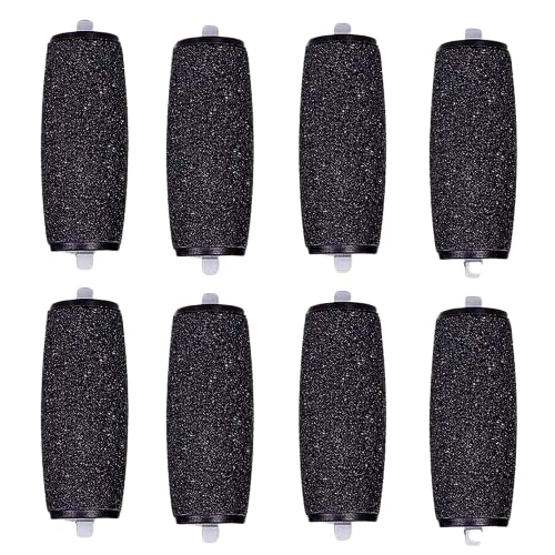 for Scholl Velvet Smooth Express Pedi Replacement Rollers Heads Refills Hard Skin Remover Foot Callus Remover for Feet Foot Soak, feet Hard Skin Remover Foot Scrub Black Extra Coarse, 8