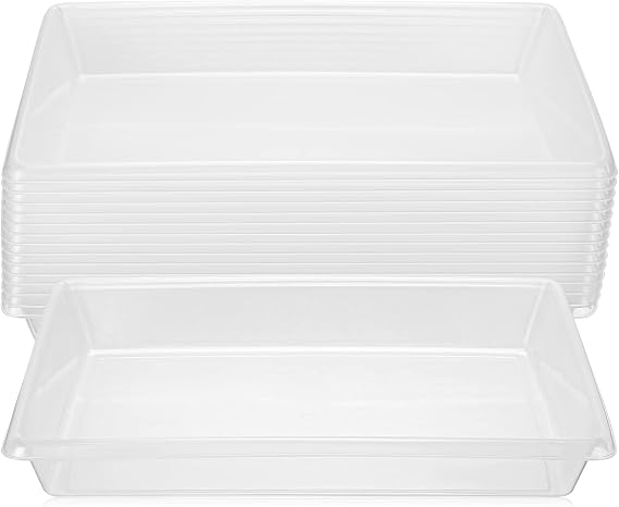 Maitys 15 Pcs Large Activity Plastic Art Trays for Kids Crafts, Clear