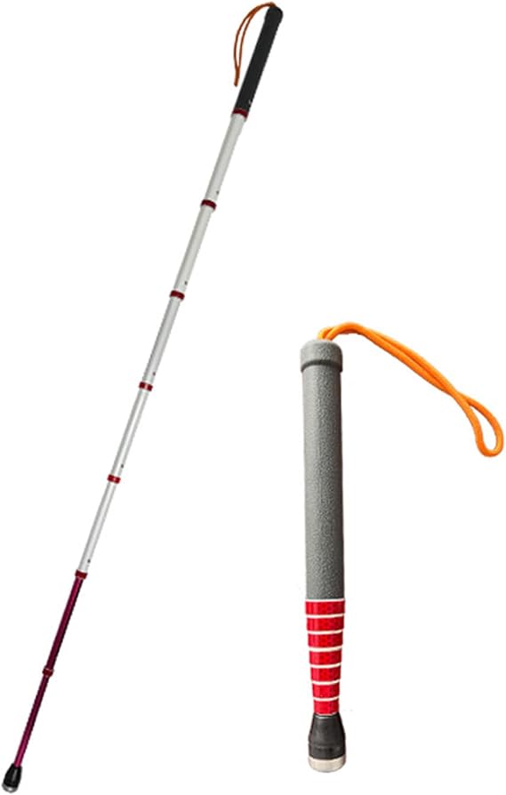 Reflective Telescopic Blind Walking Stick - Titanium Alloy Mobility Cane with Stainless Steel Tip, 118/128/138CM Portable Visual Impairment Aid,128cm