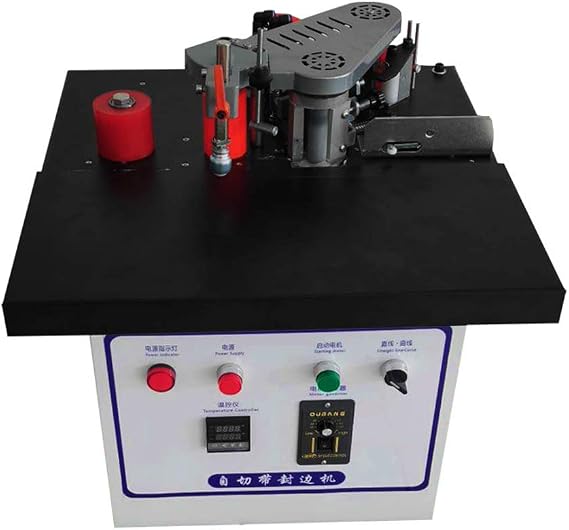 Benchtop Edge Bander,Edge Banding Machine,Woodworking Edge Bander Straight Curve Double Side Gluing 1200W 2-6m / min Adjustable Banding Speed