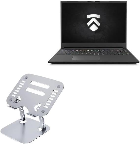 BoxWave Stand and Mount Compatible with Eluktronics MECH 16 GP - Executive VersaView Laptop Stand, Ergonomic Adjustable Viewing Angle Metallic Riser - Metallic Silver
