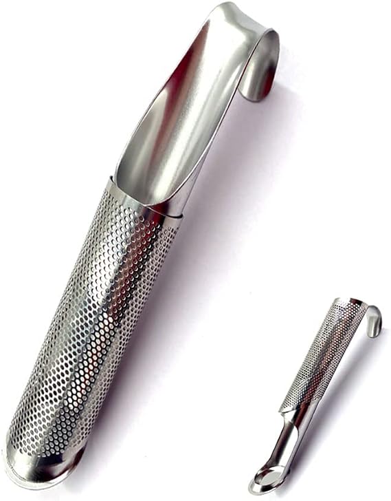 Stainless Steel Tea Ifuses Strainers Filters Stick Pipes with Hook for Loose Leaf Herbs and Spice
