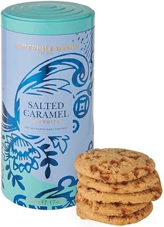 Fortnum & Mason British, Piccadilly Salted Caramel Biscuits, 200g Tin (1 Pack)