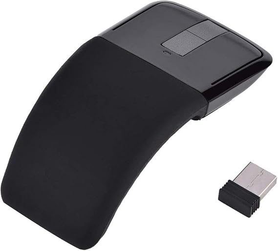 143 Foldable Touch Mouse, Arc Touch Mouse Mice Receiver for PC Laptop Smart TV, Stylish Appearance(Black)