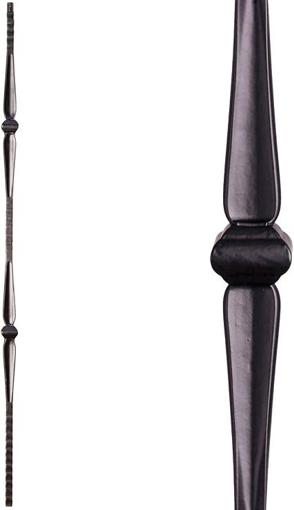Satin Black 16.1.8 Double Knuckle Gothic Solid Iron Baluster for Staircase Remodel