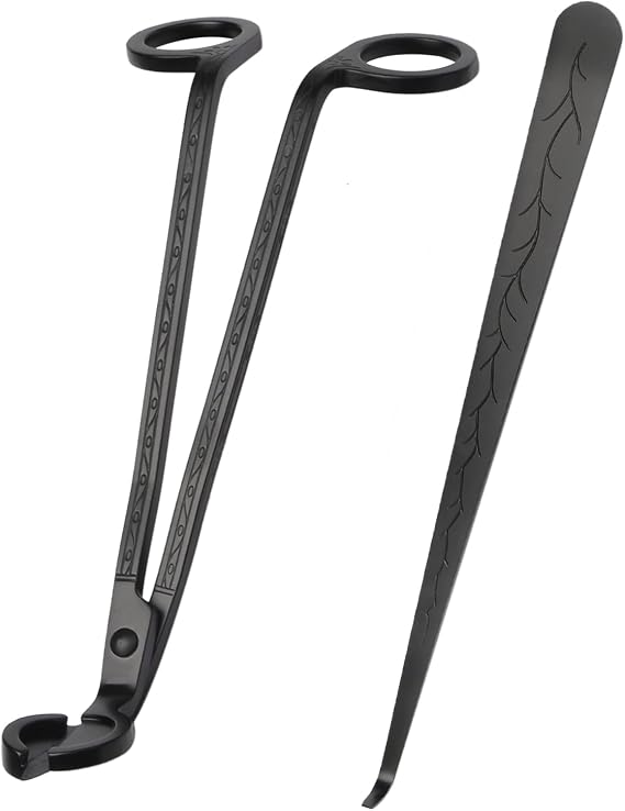 SUMAJUCandle Wick Trimmer and Dipper Set, Stainless Steel, Black