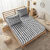 Mer-Tim Double Jumbo Size 200x200 Rubber Sheet Set - Black-White Zigzag Pattern