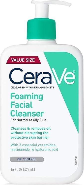 CeraVe cerave Foaming Facial Cleanser 473 Milliliters Daily Face Washing, Normal to Oily Skin