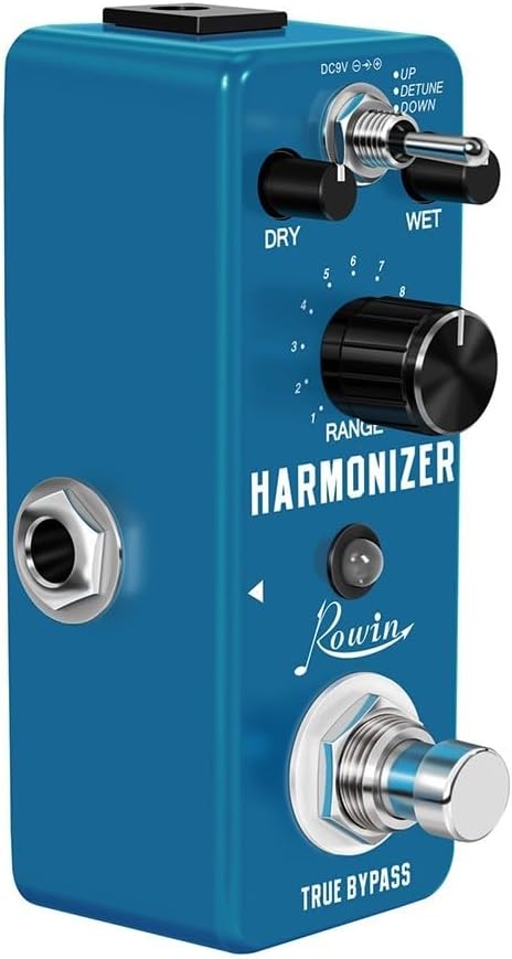 Guitar Harmonizer Effect Pedal by Rowin, Featuring Polyphonic Voice Shifting and True Bypass Technology