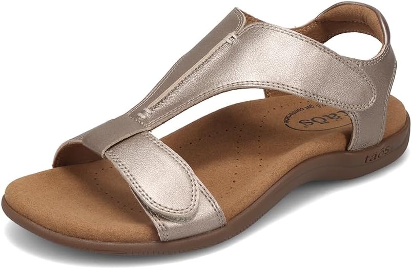 Taos The Show Premium Leather Womens Sandal - Experience Everyday Style, Comfort, Arch Support, Cooling Gel Padding and an Adjustable Fit for Exceptional Walking Comfort