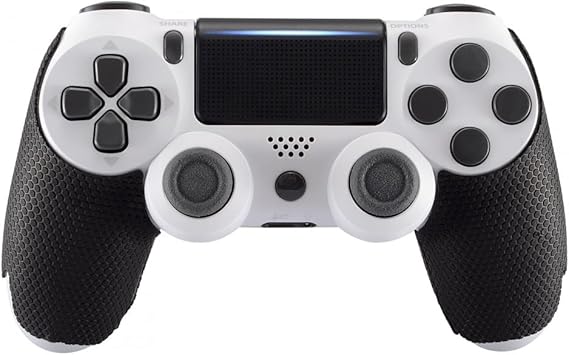 eXtremeRate Black Anti-Skid Sweat-Absorbent Controller Grips for ps4 Controller, Professional Textured Soft Rubber Handle Grips for ps4 Slim Pro Controller - Improve The Grip and Comfort