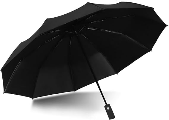 Compact Windproof Automatic Umbrella, Lightweight 8-Rib Travel Umbrella with One-Button Open/Close, Anti-UV