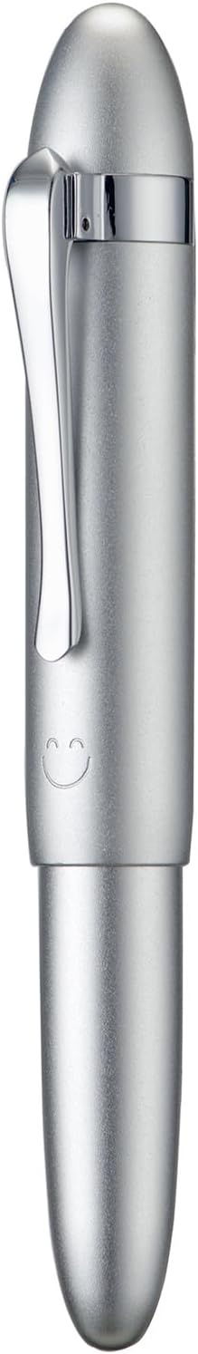 HONG DIAN M1 Fine Point Fountain Pen, Silver and Underwater Shape Mini Aluminum Short Pocket Travel Pen