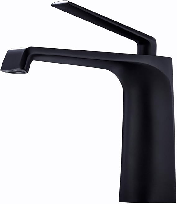 Waterfall Bathroom Faucet Sink Mixer Basin Taps Black Bathroom Basin Mixer Tap Single Hole Hot or Cold Waterfall Basin Sink Mixer Tap, Black Chaser of Light