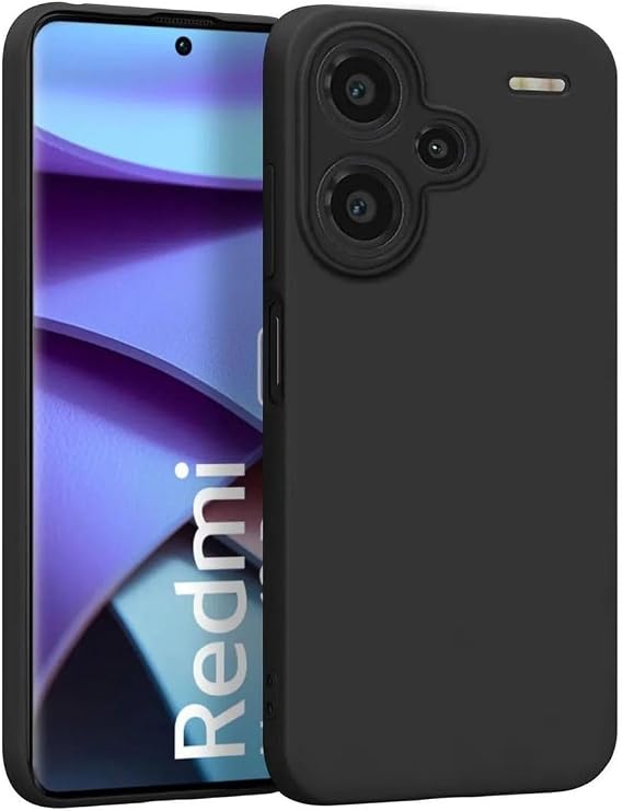 bbtech Xiaomi Redmi Note 13 Pro Plus 5G Compatible Camera Protected Flexible Silicone Phone Case; Black