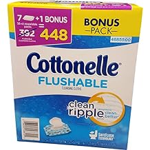 Cittonelle Flushable Cloths Clean Ripple, 448 Count