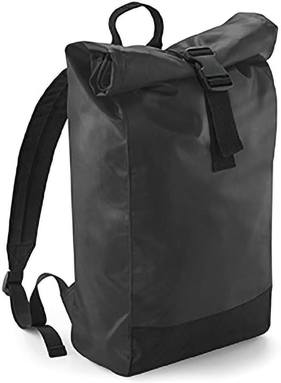 BagBase Tarp Waterproof Roll-Top Backpack (One Size) (Black)