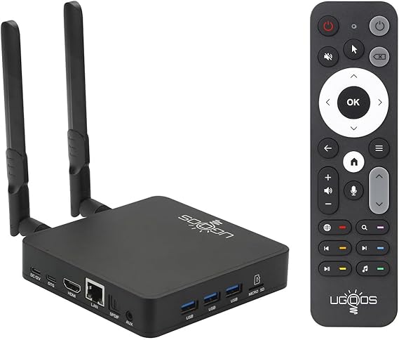 Ugoos AM9 TV Box Android 14.0 Amlogic S905x5 4GB RAM 64GB ROM 2.4G/5G Dual WiFi Ethernet 1000M USB 3.0 BT5.2 Support AV1 VP9 H.265 4K HDR Box