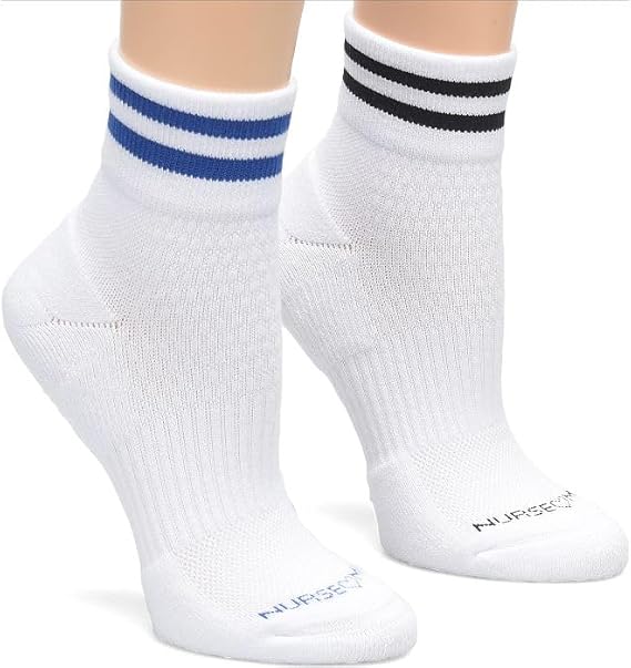 Nurse Mates Women's Quarter Anklet Socks | Compression Support | Cushioned | 2 Pair