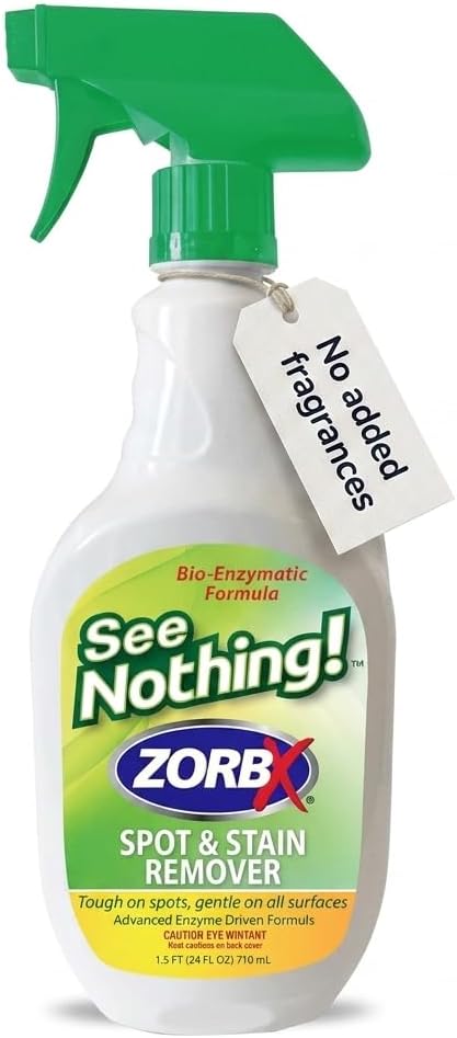 ZORBX See Nothing Spot & Stain Remover Spray 24 Oz, Scrub-Free Fast-Acting