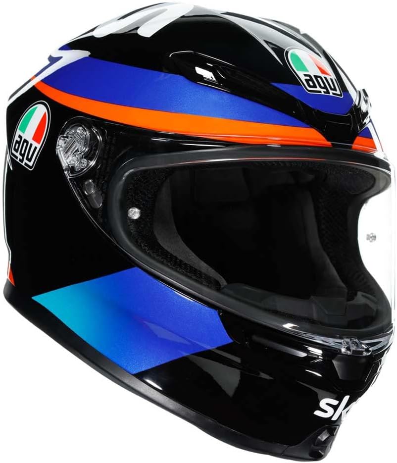 AGV K6 Full Face Helmet E2205 Motorcycle Motorbike Crash Helmet Replica Marini Sky Marini Sky, ML