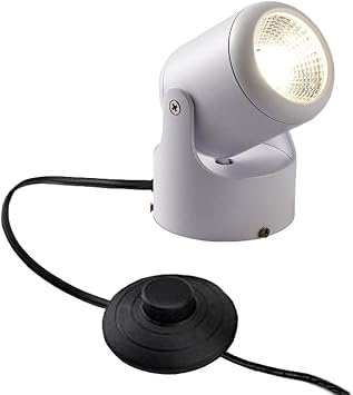 Kiven LED Accent Uplight w/Foot Switch, Handheld Sized Portable Spot Light, White