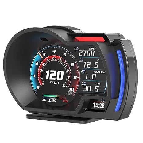 Ally A520 OBD2 + GPS Head Up Display HUD, Dijital Hız Göstergesi, RPM & Sıcaklık & Basınç Takip, Hız Alarmı, SİYAH