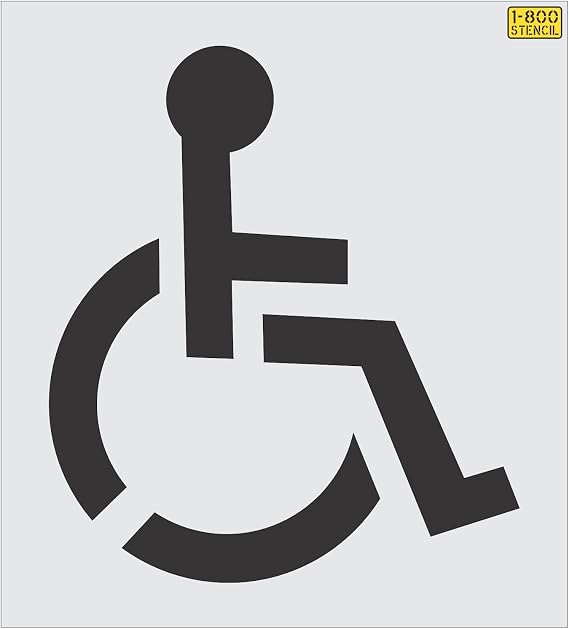 36" Handicap Stencil - 1/8" (.125") PRO-Grade LDPE